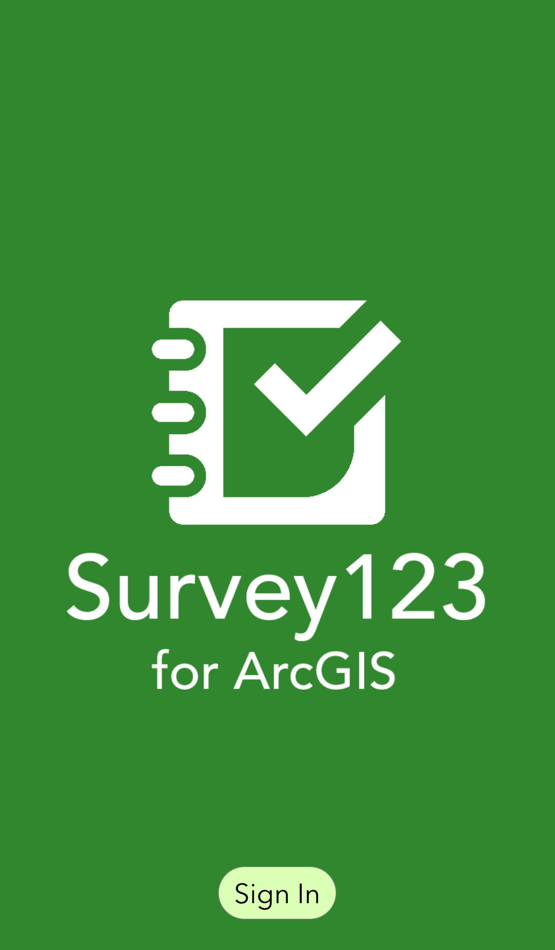 Survey123 Login page - now mandatory